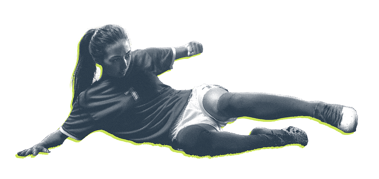Women football player sliding image
